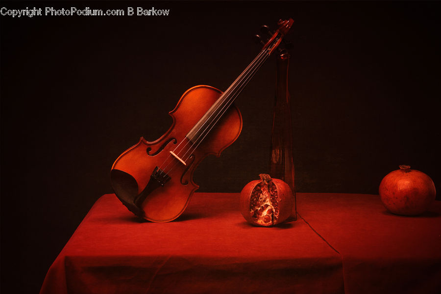 Fruit, Pomegranate, Cello, Fiddle, Musical Instrument, Violin, Pumpkin