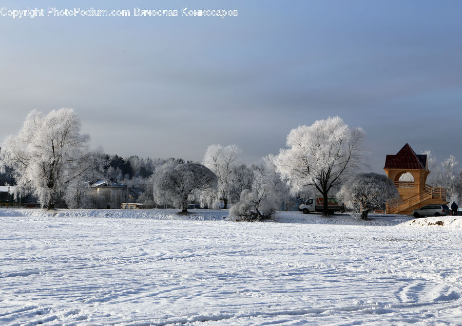 Frost, Ice, Outdoors, Snow, Building, Cottage, Housing