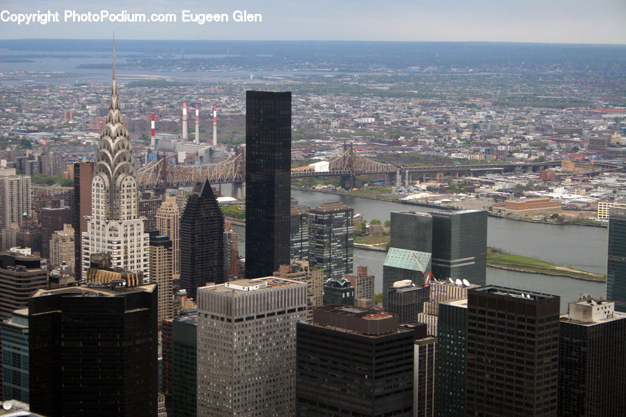 Aerial View, Building, City, High Rise, Downtown, Metropolis, Urban