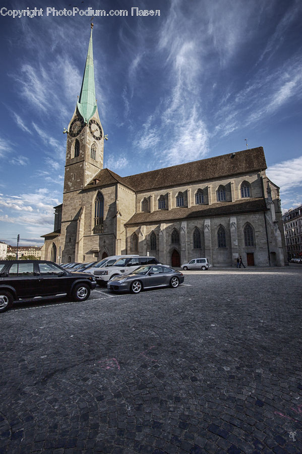 Architecture, Downtown, Plaza, Town, Town Square, Car, Suv