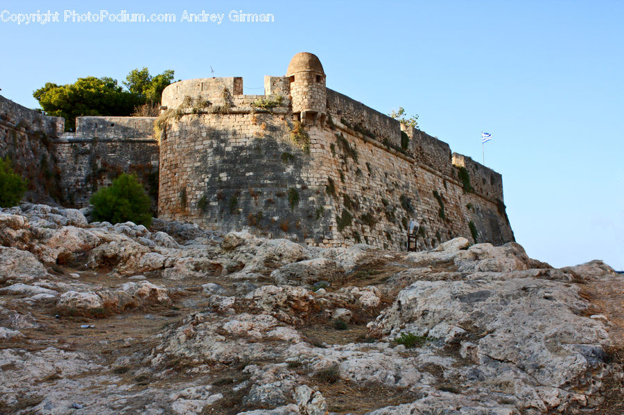 Castle, Fort, Ruins, Rock, Brick, Architecture