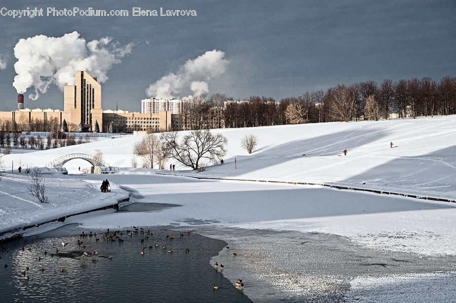 Ice, Outdoors, Snow, Arch, Power Plant, Intersection, Road