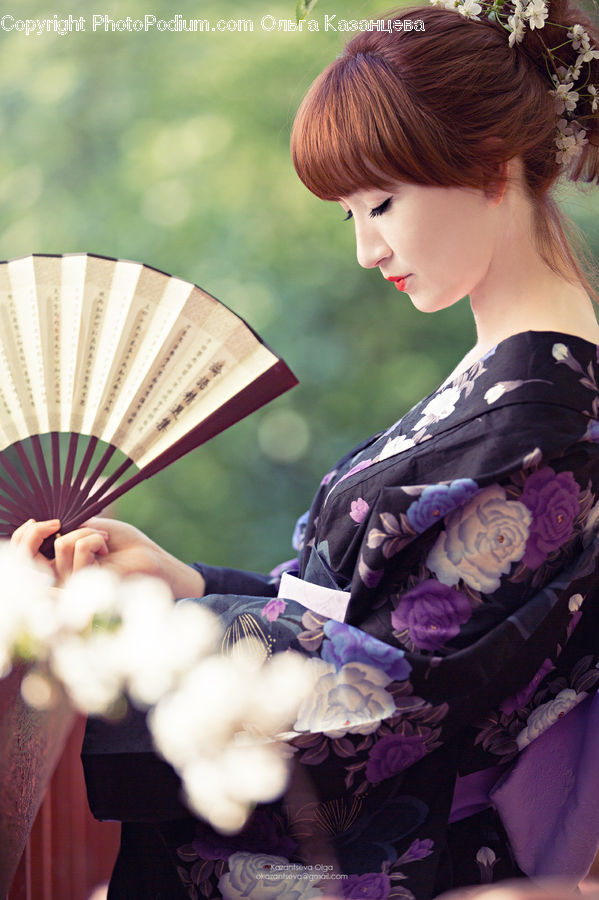 Human, People, Person, Clothing, Kimono, Robe, Flower
