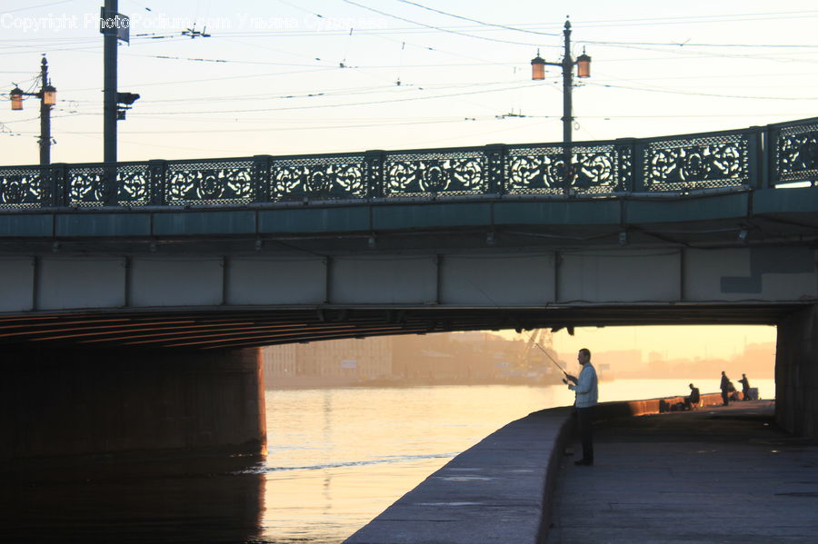 Freeway, Overpass, Fishing, People, Person, Human, Road