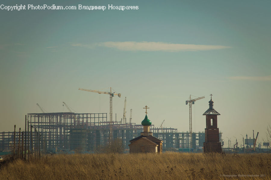 Construction, Field, Architecture, Spire, Steeple, Tower, Dome