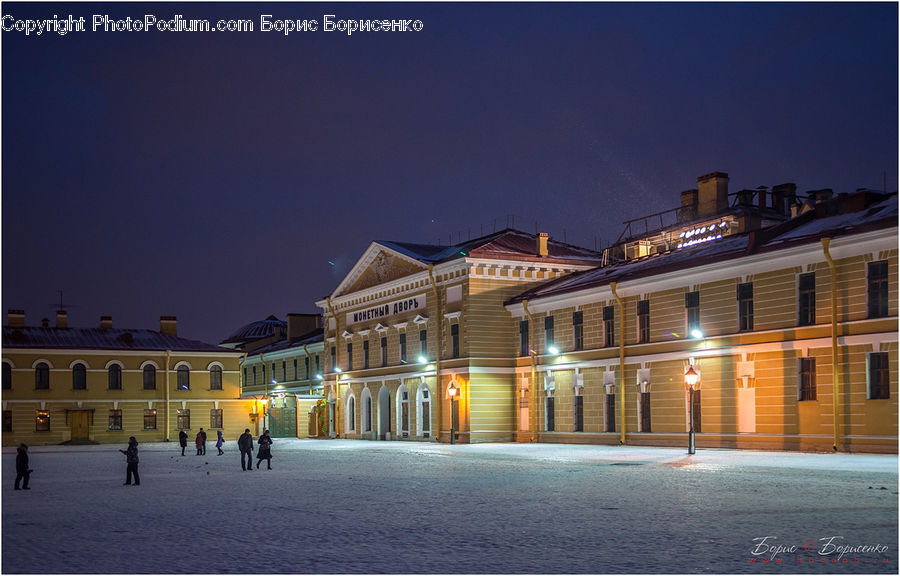 Architecture, Downtown, Plaza, Town Square, Town, Castle, Mansion