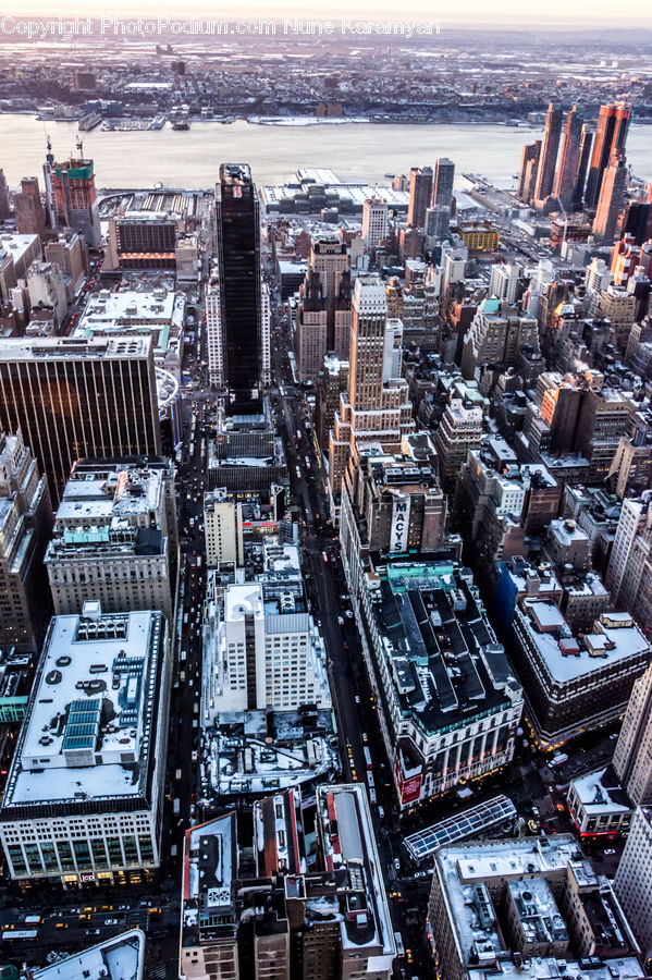 Aerial View, City, Downtown, Metropolis, Urban, Electronics, Hardware
