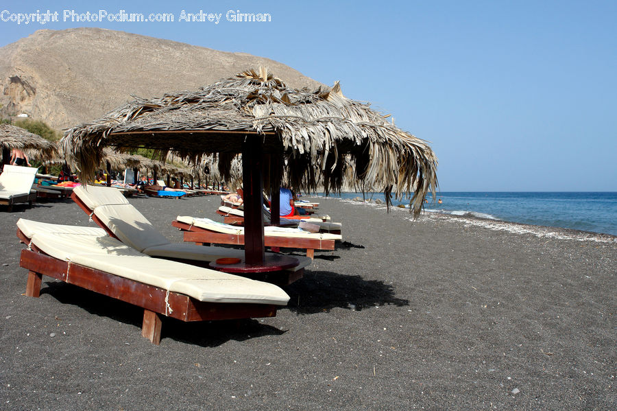 Beach, Coast, Outdoors, Sea, Water, Bench, Hotel