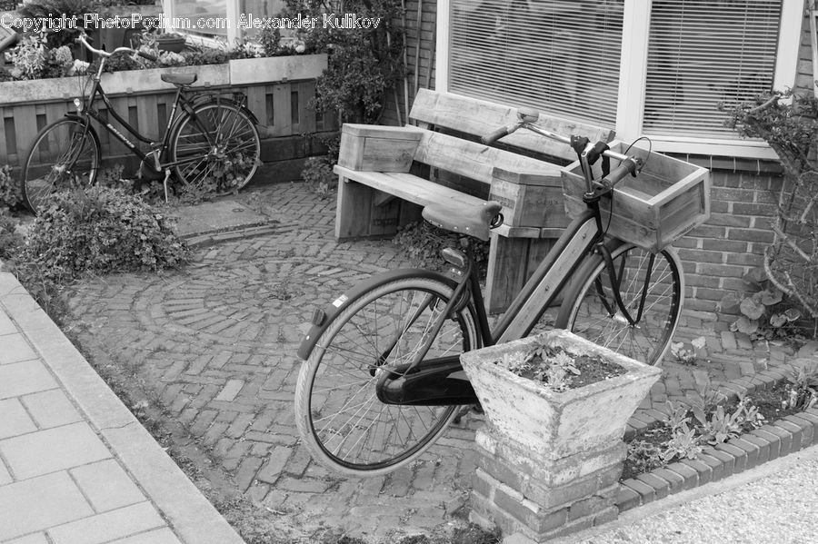 Bicycle, Bike, Vehicle, Brick, Bench, Mountain Bike, Chair