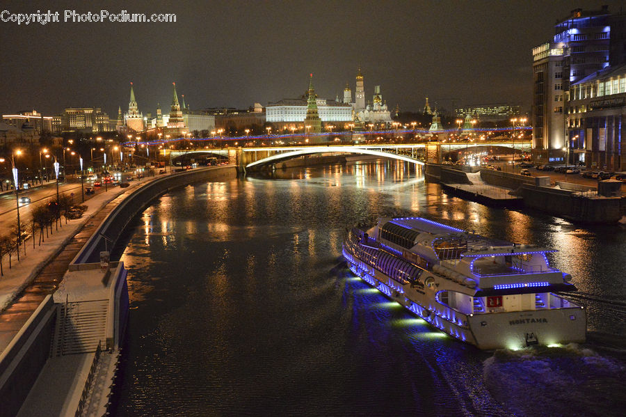 Cruise Ship, Ferry, Freighter, Ship, Tanker, Vessel, Bridge