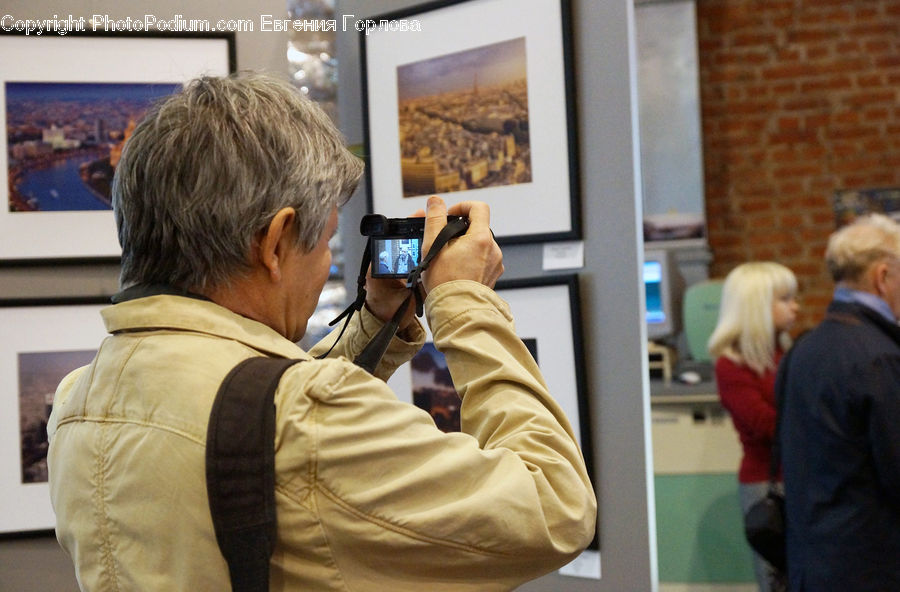 People, Person, Human, Binoculars, Art, Painting, Blonde