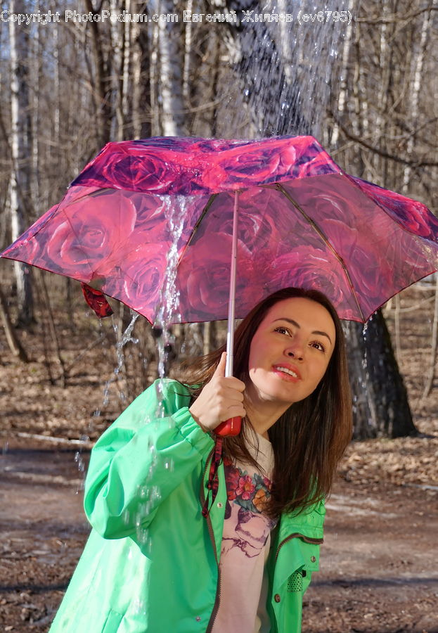 Umbrella, People, Person, Human, Female, Portrait, Selfie