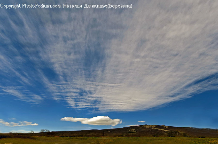Cloud, Cumulus, Sky, Field, Grass, Grassland, Land