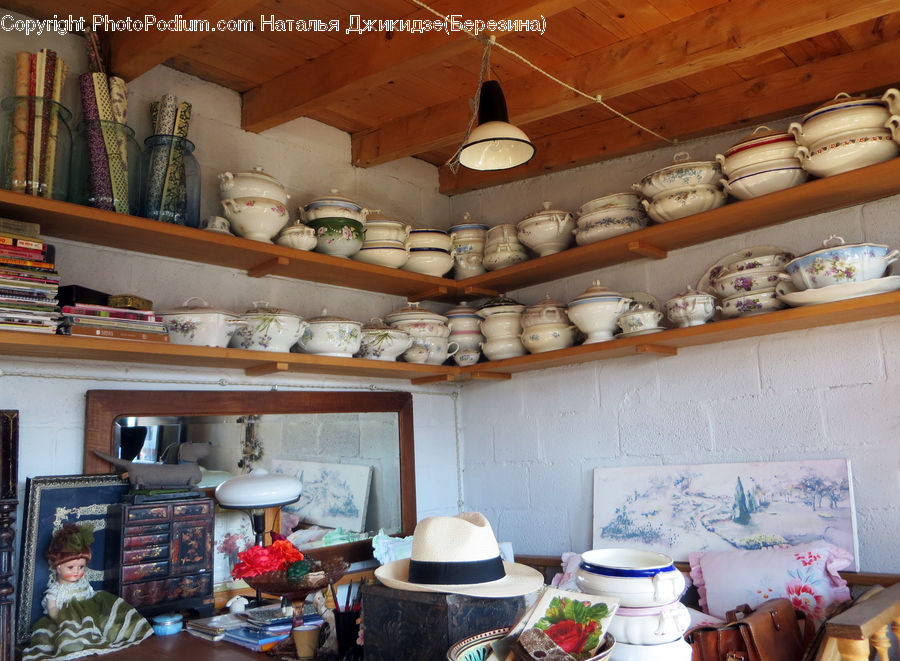 Bowl, Cowboy Hat, Hat, Sun Hat, Cupboard, Furniture, Cabinet