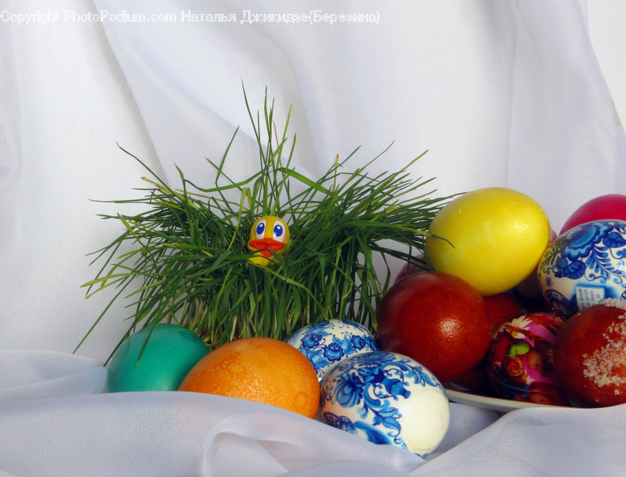 Plant, Potted Plant, Easter Egg, Egg, Bowl, Fruit, Flower Arrangement