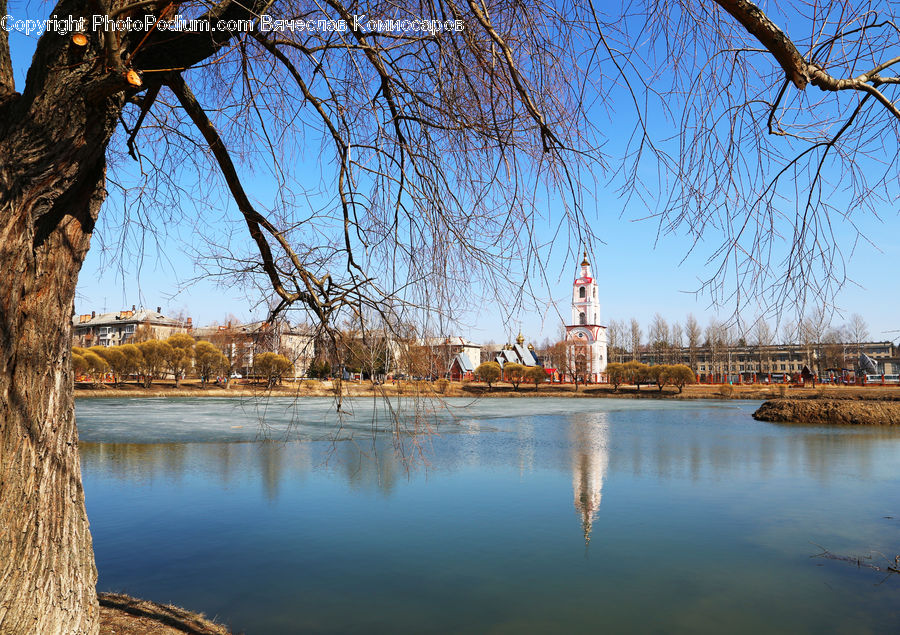 Downtown, Neighborhood, Town, Architecture, Bell Tower, Clock Tower, Tower