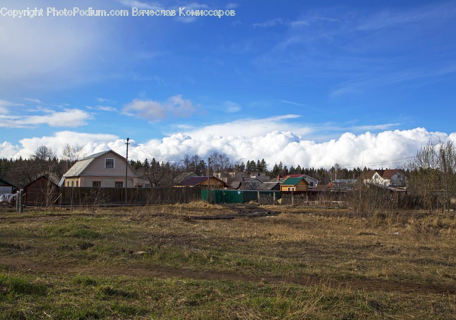 Building, Cottage, Housing, Field, Grass, Grassland, Land