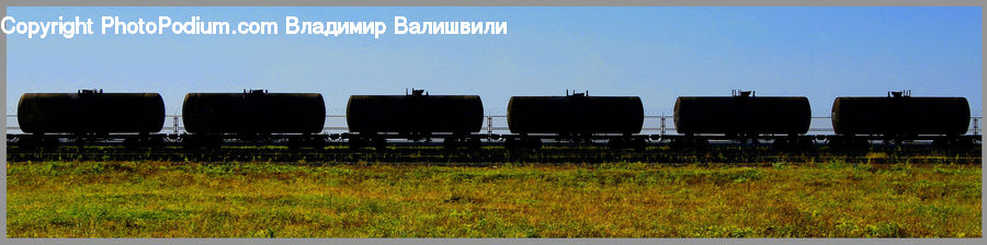 Billboard, Freight Car, Shipping Container, Vehicle, Field, Grass, Grassland