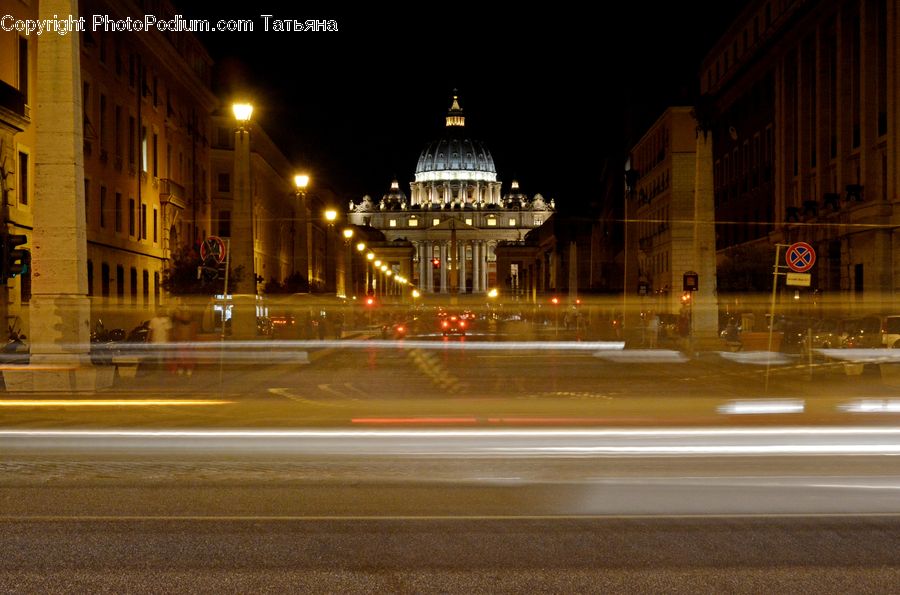 Night, Outdoors, City, Downtown, Metropolis, Urban, Architecture