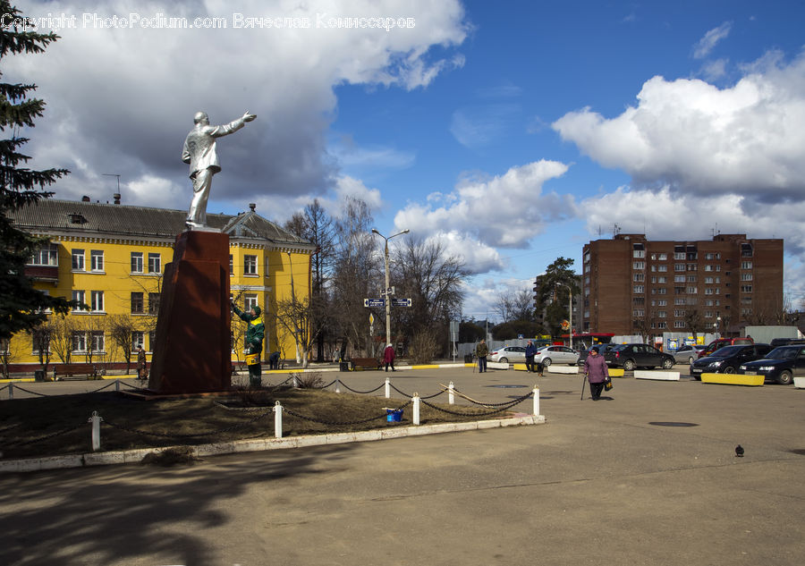 Intersection, Road, Art, Sculpture, Statue, City, Downtown