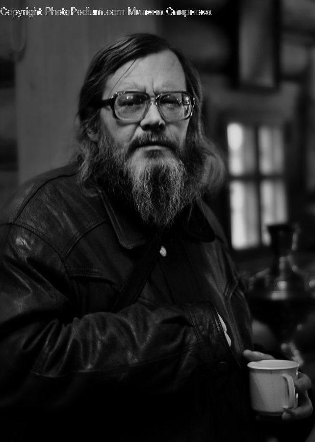 People, Person, Human, Cup, Beard, Hair, Portrait