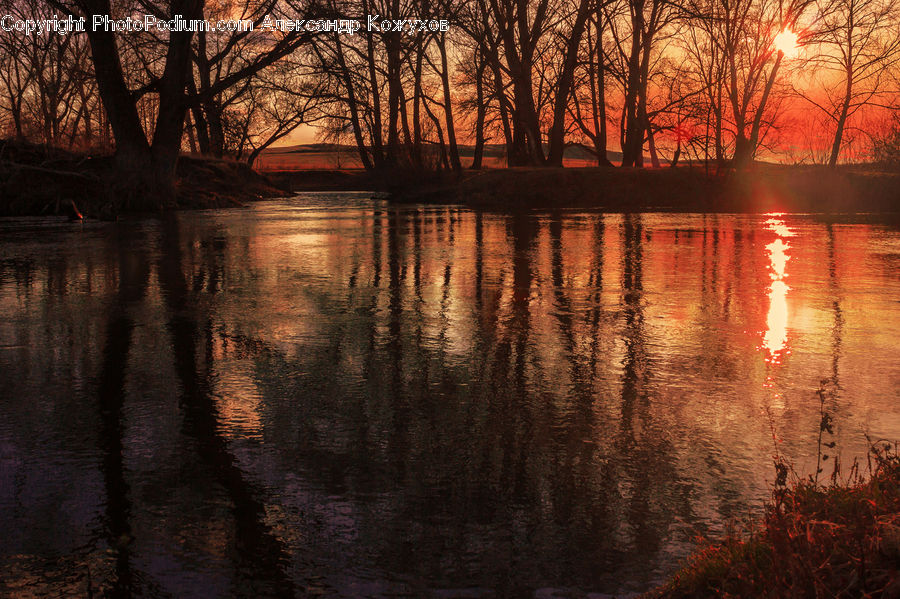 Dusk, Outdoors, Sky, Sunlight, Sunrise, Sunset, Water