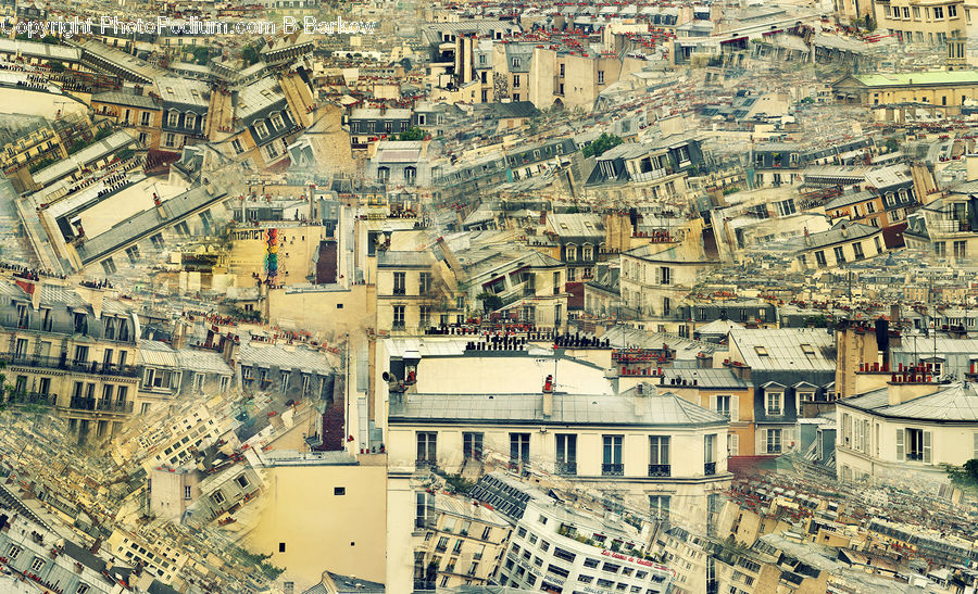 Aerial View, City, Downtown, Building, Town, Apartment Building, High Rise