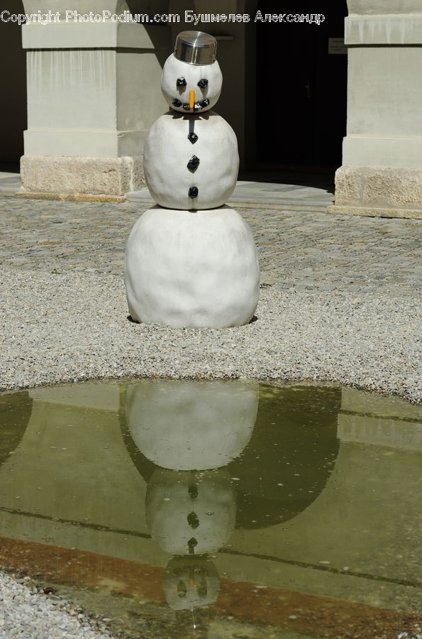 Ice, Snow, Snowman, Winter, Puddle