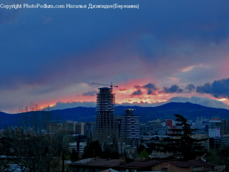 Building, Housing, Dawn, Dusk, Red Sky, Sky, Sunrise