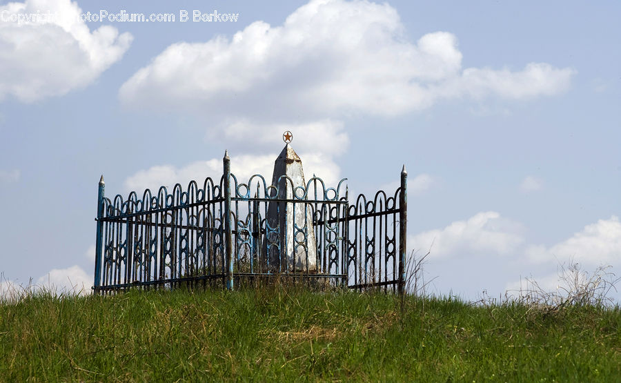 Construction, Scaffolding, Field, Grass, Grassland, Plant