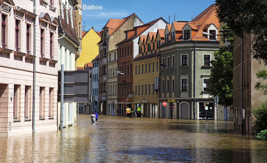 Flood, Alley, Alleyway, Road, Street, Town, Downtown