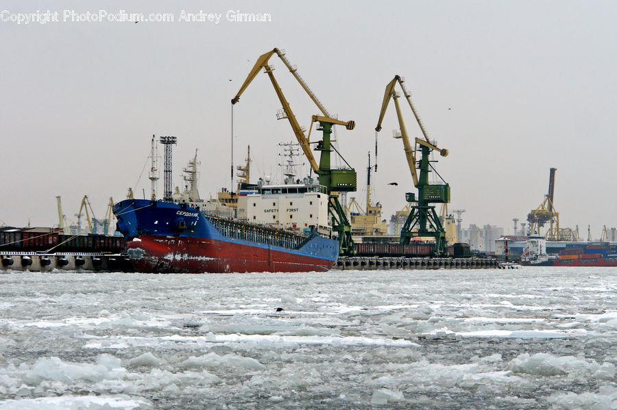 Constriction Crane, Ferry, Freighter, Ship, Tanker, Vessel, Train