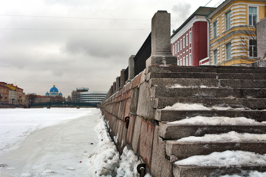 Brick, Apartment Building, Building, High Rise, Ice, Outdoors, Snow