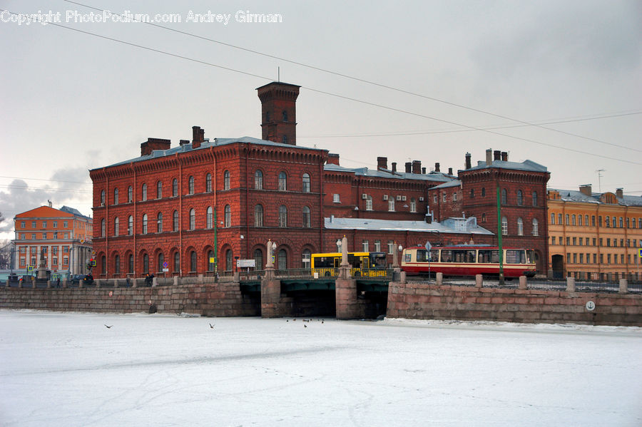 Brewery, Factory, Cable Car, Streetcar, Trolley, Vehicle, Brick