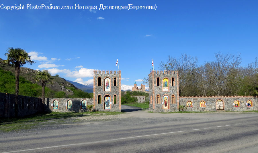 Castle, Fort, Building, Ruins, Road, Bunker, Architecture