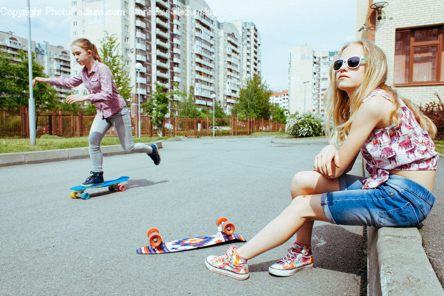 People, Person, Human, Skateboard, Sport, Blonde, Female