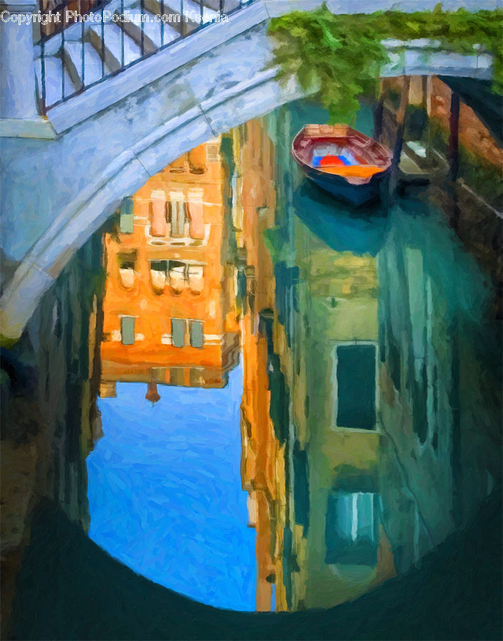 Art, Painting, Puddle, Modern Art, Collage, Poster, Canal