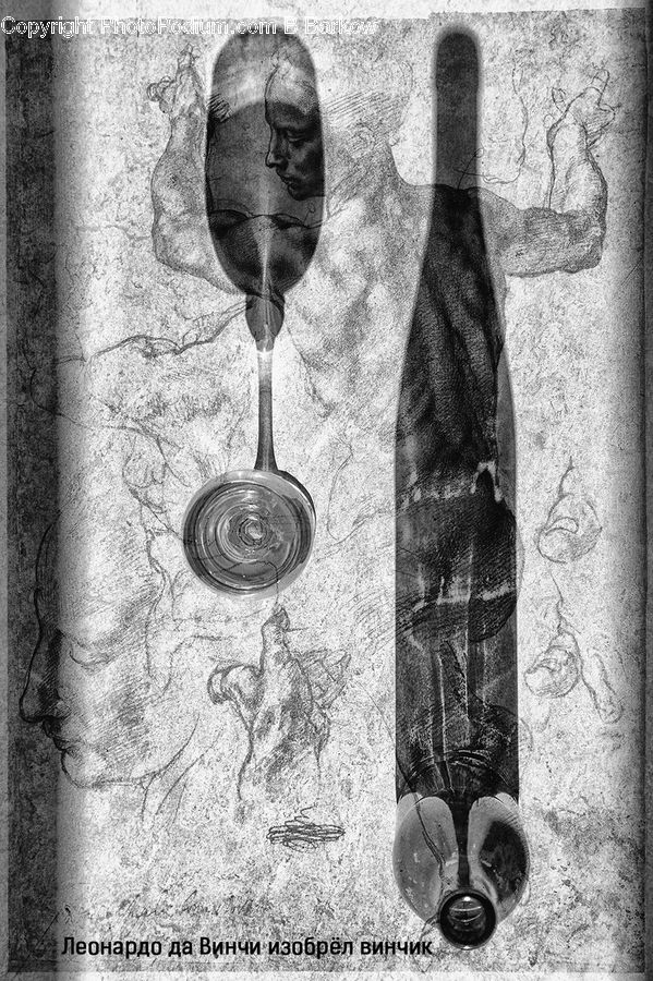 Cutlery, Spoon, Drawing, Sketch, Art, Person, Portrait