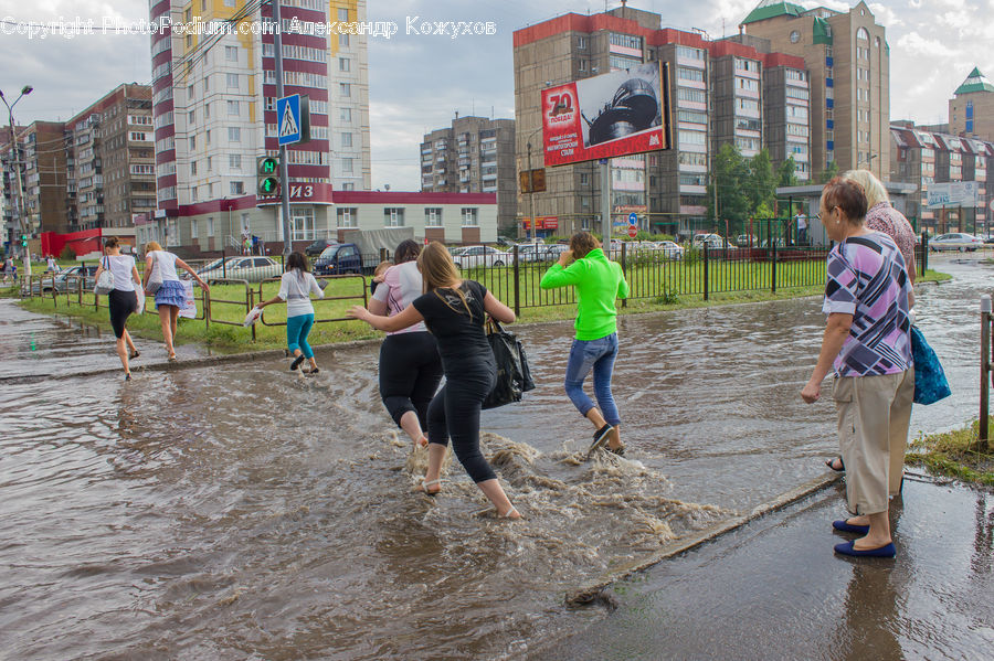 Human, People, Person, Billboard, Flood, Blonde, Female