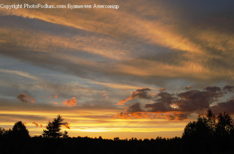 Dawn, Dusk, Red Sky, Sky, Sunrise, Sunset, Azure Sky