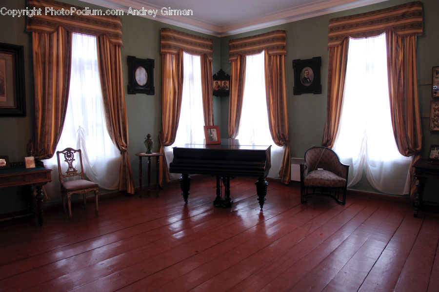 Curtain, Home Decor, Chair, Furniture, Floor, Flooring, Grand Piano