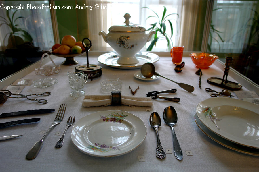Cutlery, Spoon, Glass, Goblet, Dining Table, Furniture, Table