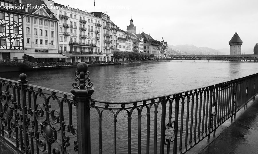 Railing, Canal, Outdoors, River, Water, Waterfront, City