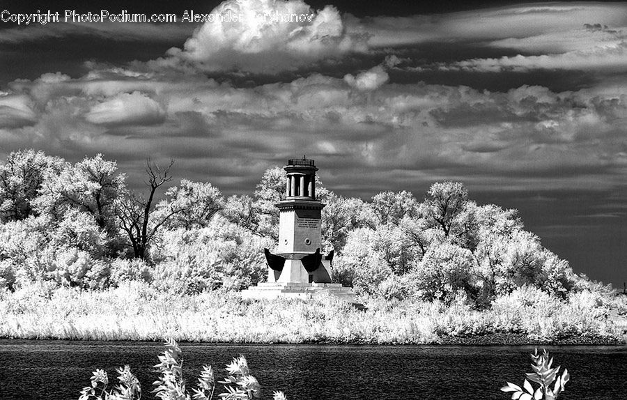 Cloud, Cumulus, Sky, Beacon, Building, Lighthouse, Water Tower