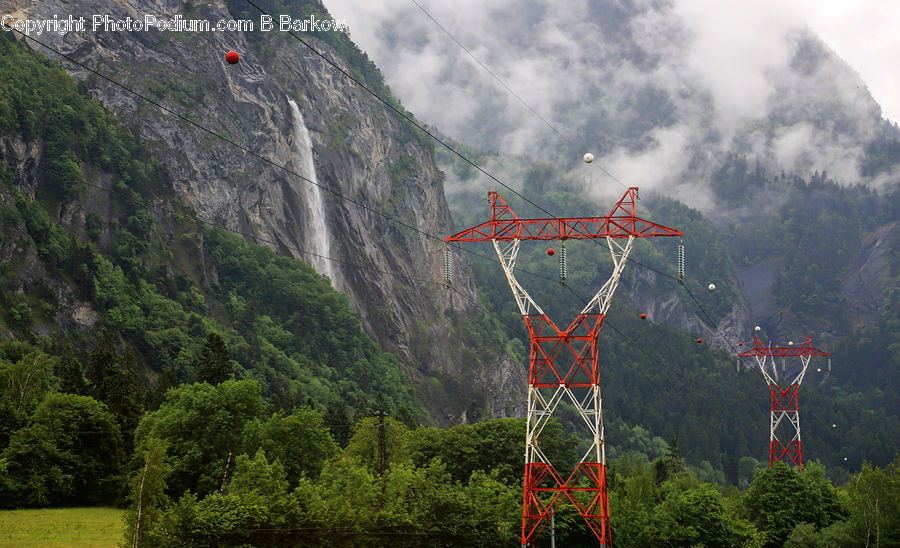 Cable, Electric Transmission Tower, Power Lines, Adventure, Bungee, Rope, Chair
