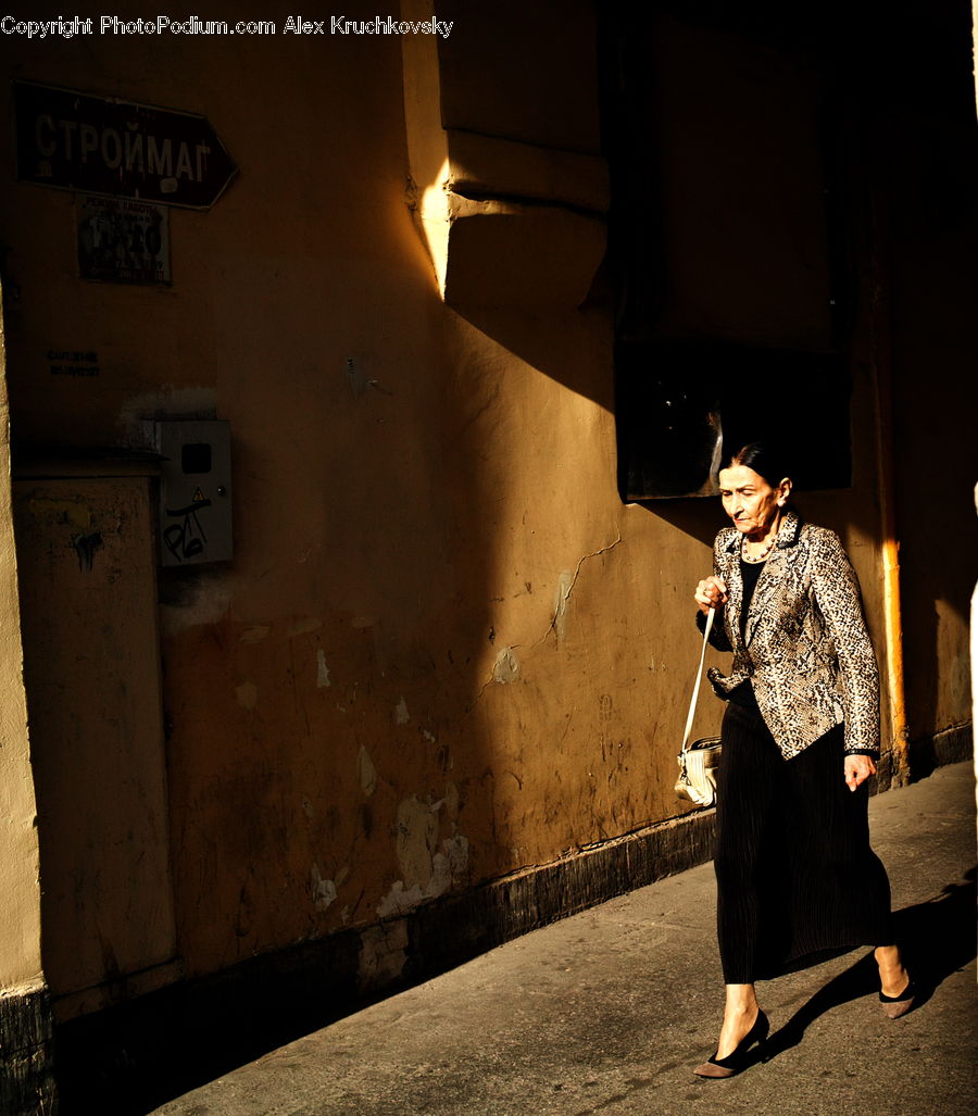People, Person, Human, Coat, Overcoat, Clothing, Dress