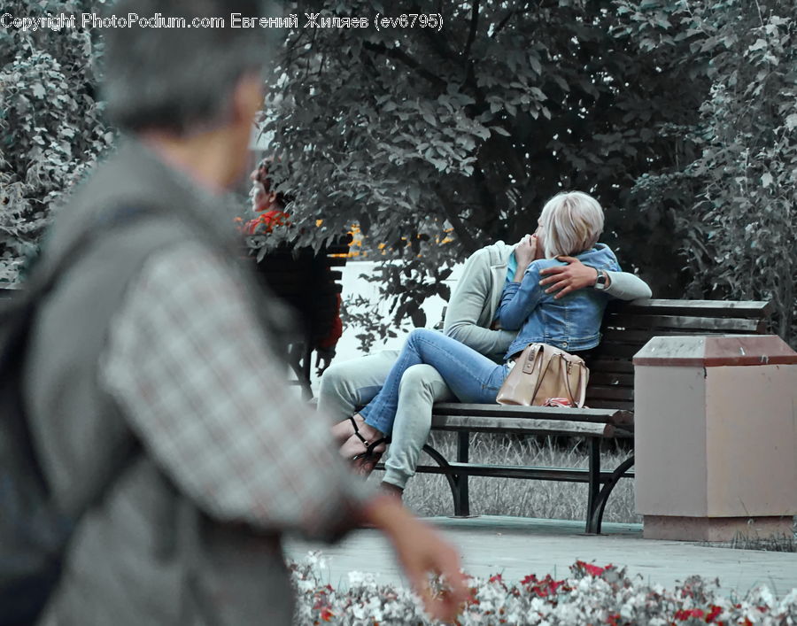 People, Person, Human, Bench, Blonde, Female, Woman