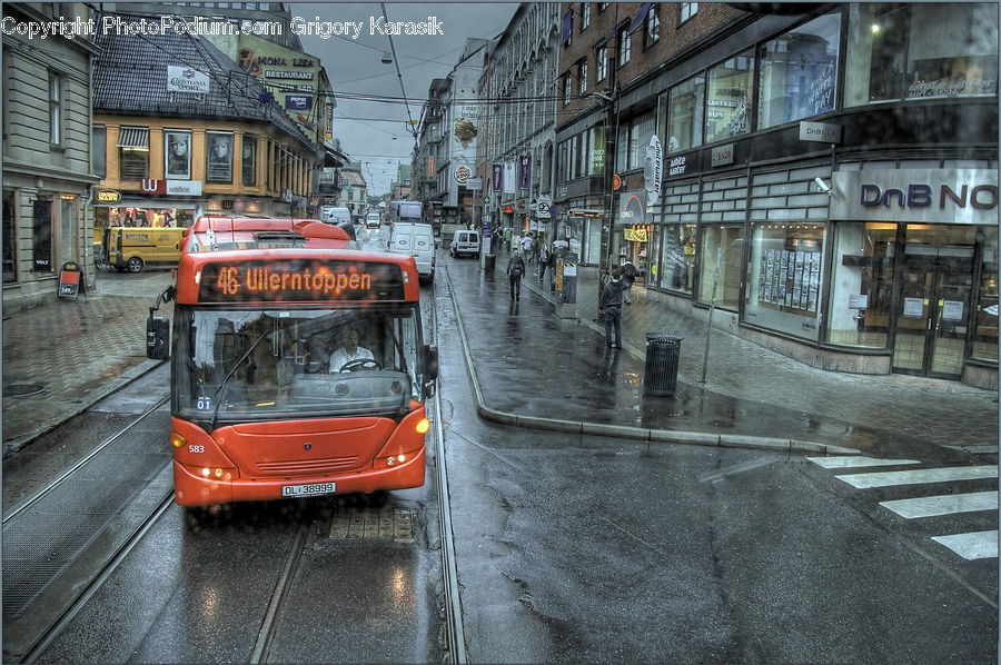 Bus, Vehicle, Rail, Streetcar, Tram, Trolley, Intersection