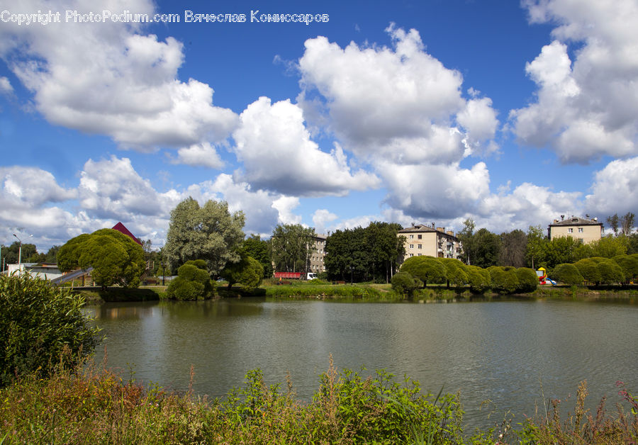 Building, Housing, Villa, Cloud, Cumulus, Sky, Lake