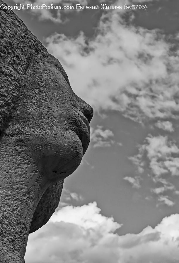 Art, Gargoyle, Statue, Cloud, Cumulus, Sky, Azure Sky